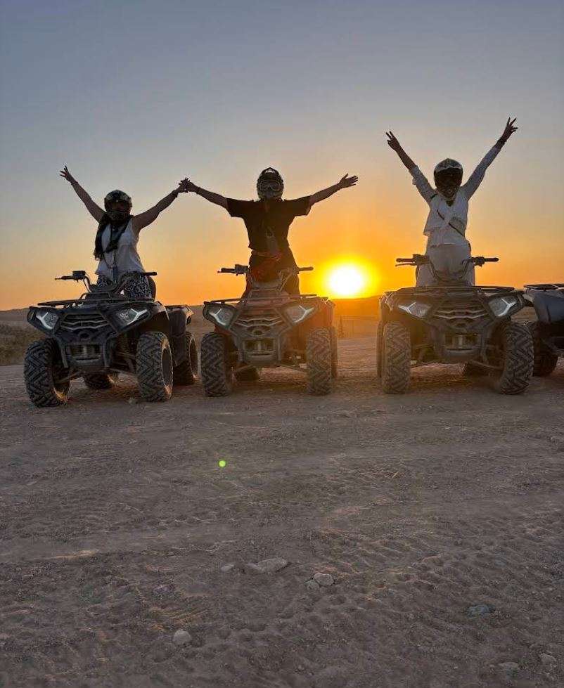 3 young ladies on quads